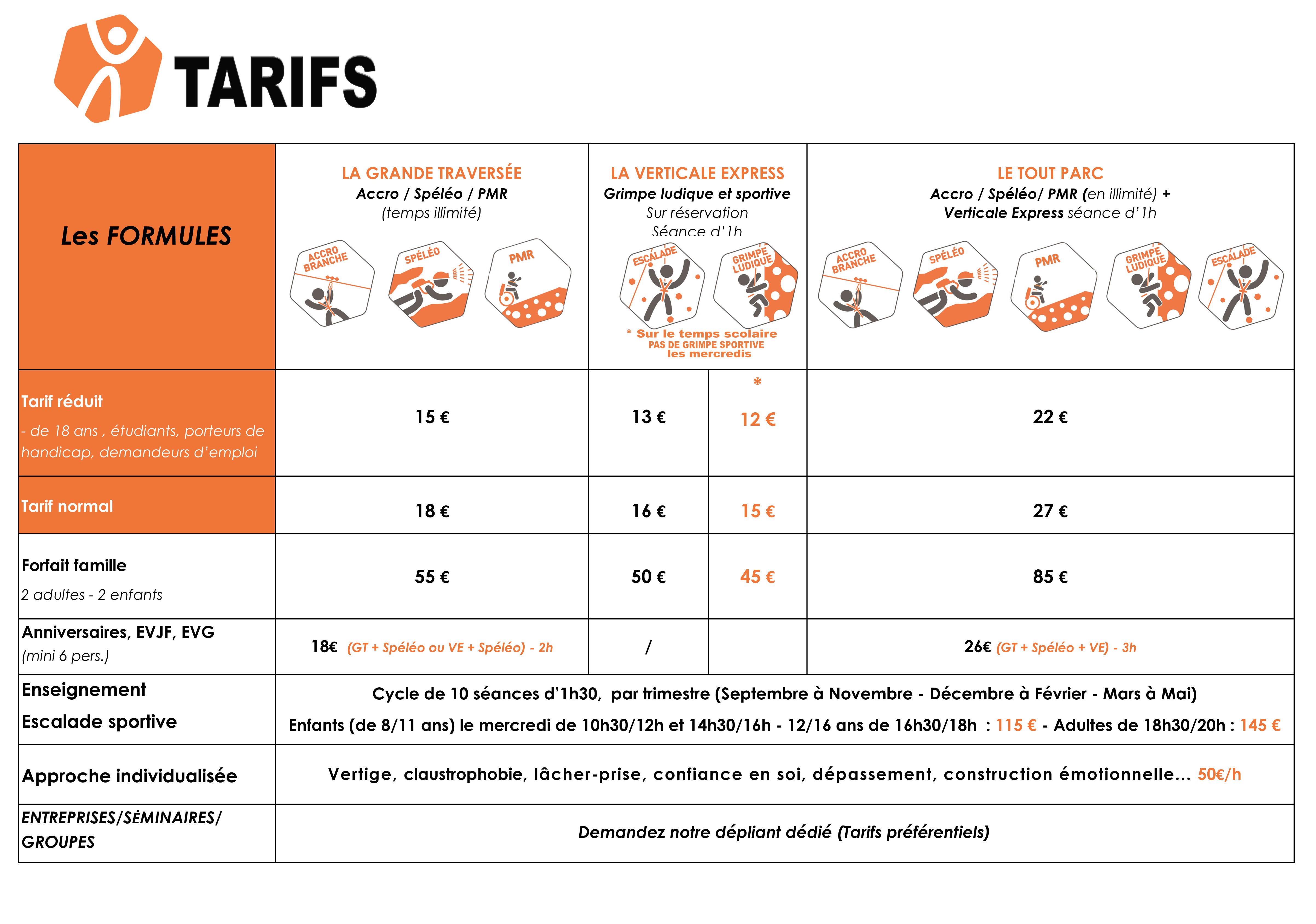 TABLEAU TARIFS 2022 23